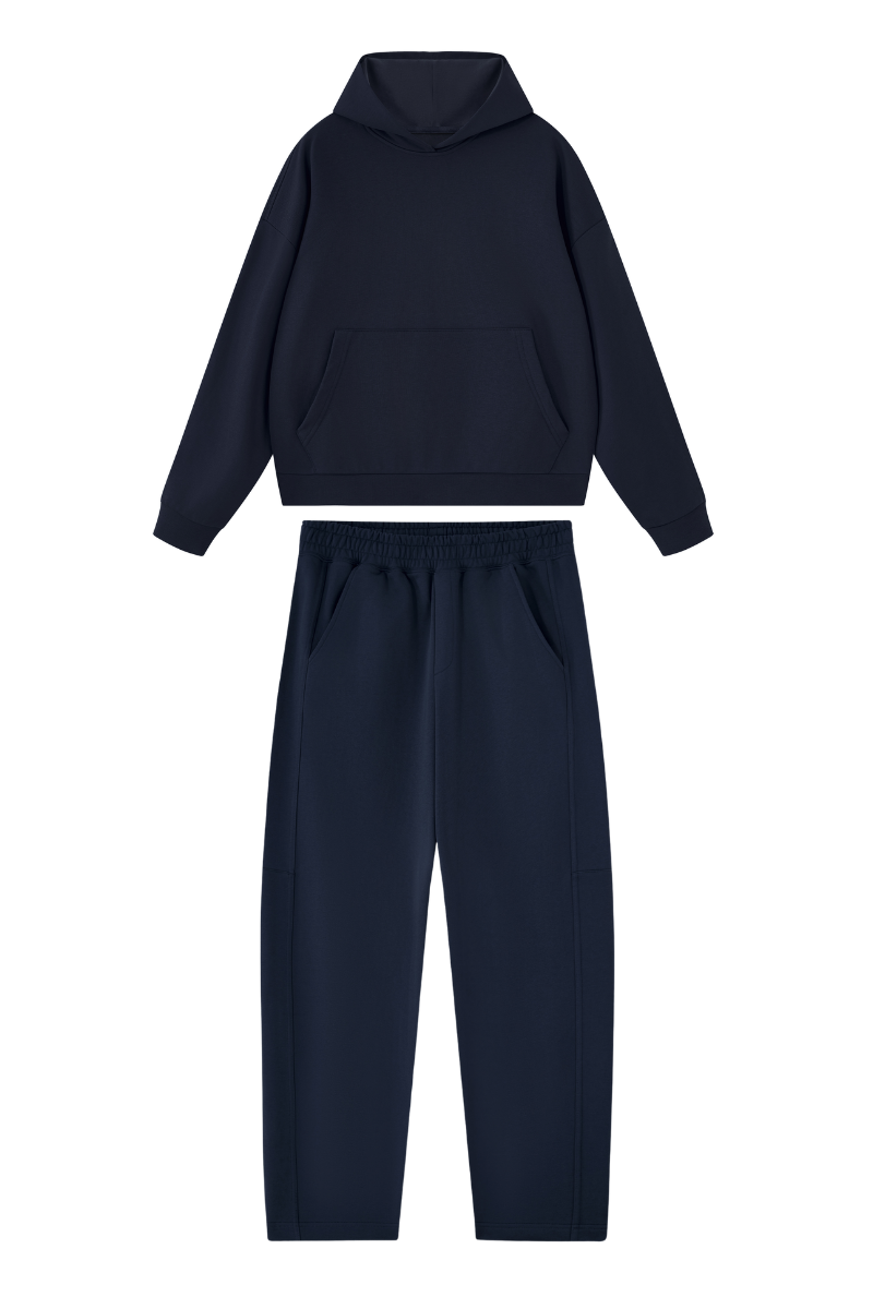 Men's Fall Set:Heavyweight Hoodie And Curved Sweatpants
