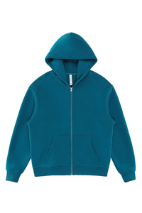 Unisex Fall 350G  Fleece Zip Up Relaxed  Solid Jacket