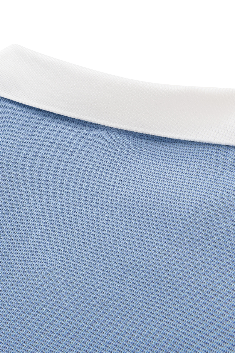 Men's V-Neck Contrast Trim Polo Collar Sports T-shirt