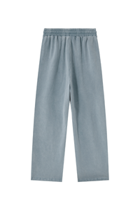 Unisex 100% Cotton Washed Heavyweight Wide Leg Casual Pants