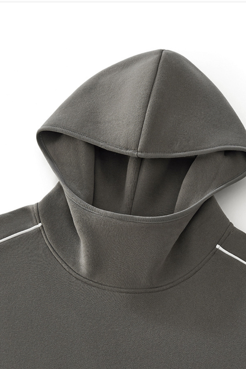 Women's Fall Relaxed Contrast Color Stripe High Neck Hoodie
