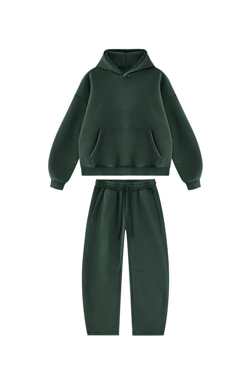 Unisex Fall Fleece Sets:Relaxed Hoodie And Sweatpants