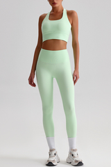 Women's Bare Feel  Cross Back Bra & High Waist Leggings Set