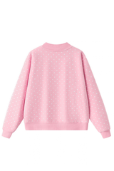 Unisex Fall Cozy Fleece Polka Dot Mockneck Sweatshirt