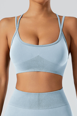 Women's Athletic U-neck Cross Back Spaghetti Straps Bra