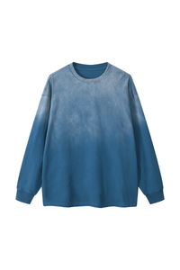 Unisex Fall 100% Cotton Washed  Loose Drop Shoulder Pullover