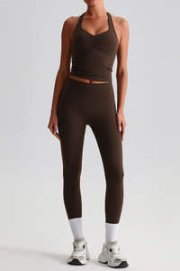 Women's Brushed Crisscross Tank Top & Yoga Leggings Set