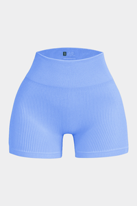 Women's Seamless Ribbed High-Waisted Biker Yoga Shorts