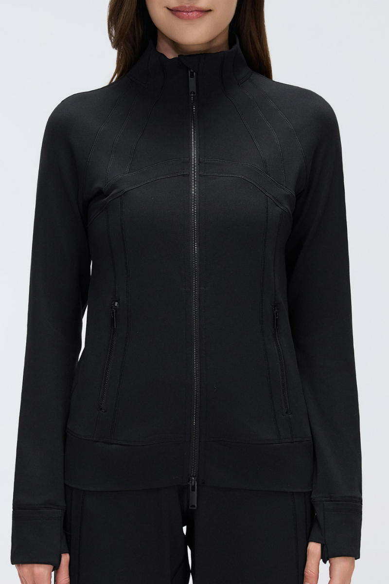 Women's Fall Stand Collar Two-way Zipper Sports Jacket