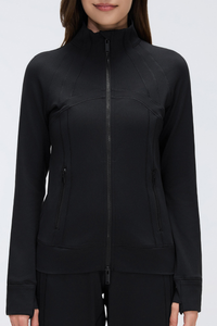 Women's Fall Stand Collar Two-way Zipper Sports Jacket
