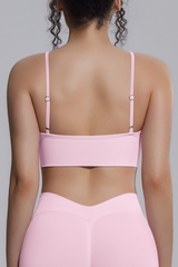 Women's Seamless Knit Solid Color Triangle Cup Sports Bra
