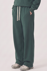 Unisex Fall Drawstring Side Pocket Wide Leg Sweatpants