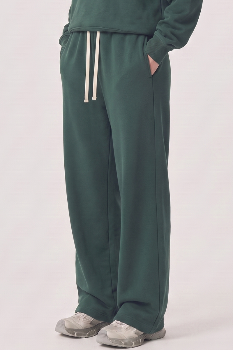 Unisex Fall Drawstring Side Pocket Wide Leg Sweatpants