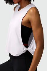 Women's Lightweight Crew Neck High Side Slit Loose Tank Top
