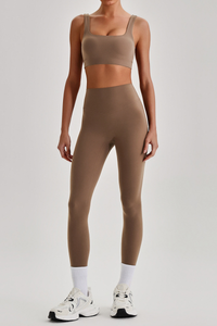 Women's Wide Strap U-neck Bra & High Waist Yoga Leggings Set