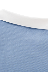 Unisex V-Neck Contrast Trim Polo Collar Sports T-shirt