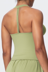 Women’s V-Neck Halter Open-Back Sports Tank