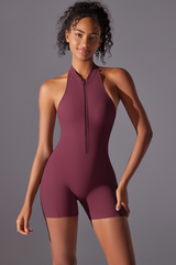 Women's Athletic Halterneck Cut Out Back Jumpsuit