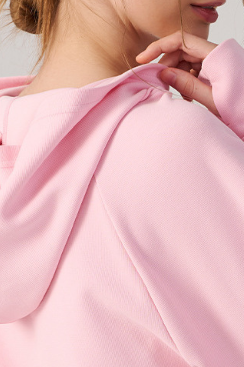 Women's Fall/Winter Drawstring Cropped Finger Cuffs Hoodie