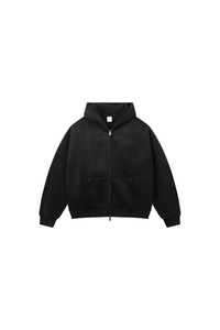 Women's Fleece-Lined Spray-Faded Oversized Hooded Jacket