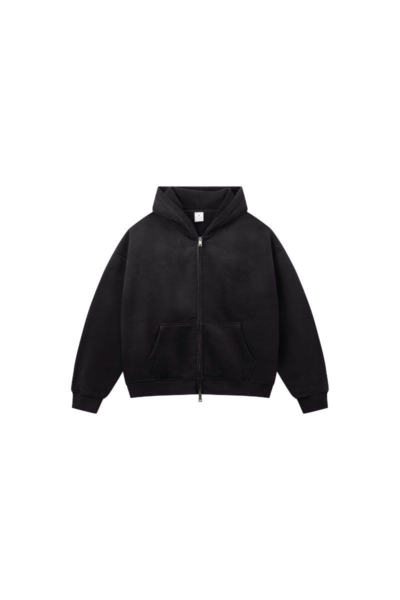 Women's Fleece-Lined Spray-Faded Oversized Hooded Jacket