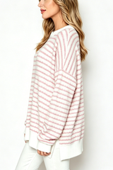 Women's Loungewear Winter Wavy Stripe Oversized Sweatshirt