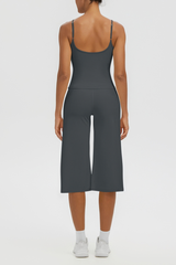 Women's Tank Top & Wide Leg Yoga Cropped Pants Set