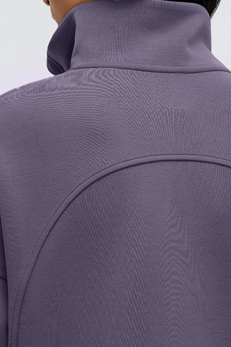Women's Fall/Winter Stand Collar Half Zip Cropped Sweatshirt