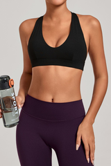 Women's Athletic Halterneck V-neck Cut Out Bra