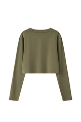 Women's 100% Cotton Washed Cropped Patchwork Cut Sweatshirt