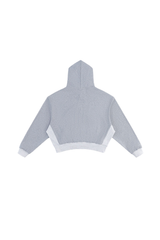 Women's Fall 100% Cotton Contrast-Stitch Boxy Cropped Hoodie