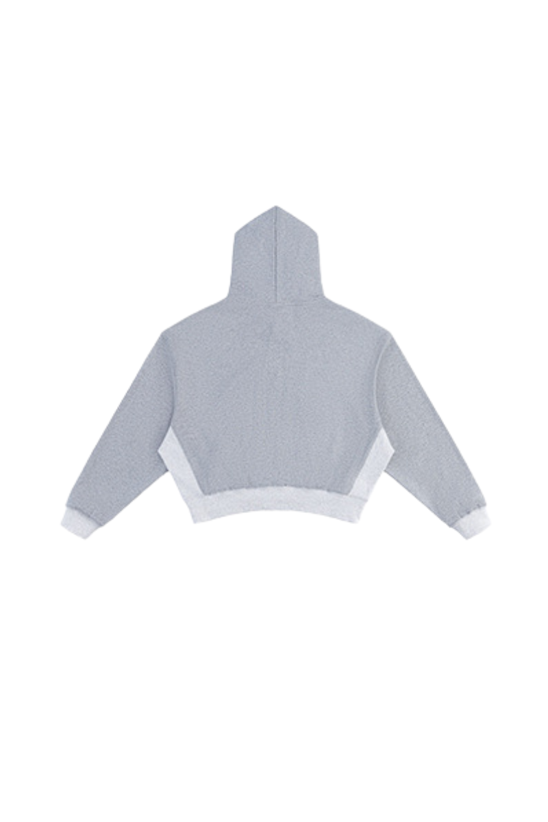 Women's Fall 100% Cotton Contrast-Stitch Boxy Cropped Hoodie