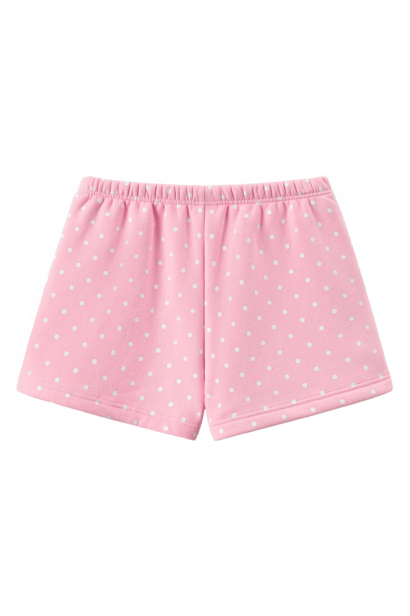Unisex Fall Polka Dot Elastic Waist Drawstring Casual Shorts