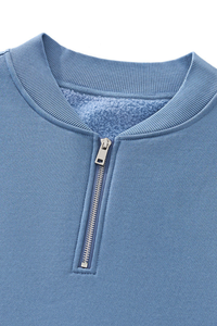 Men's Fall Vintage Washed Fleece Quarter Zip Sweatshirt