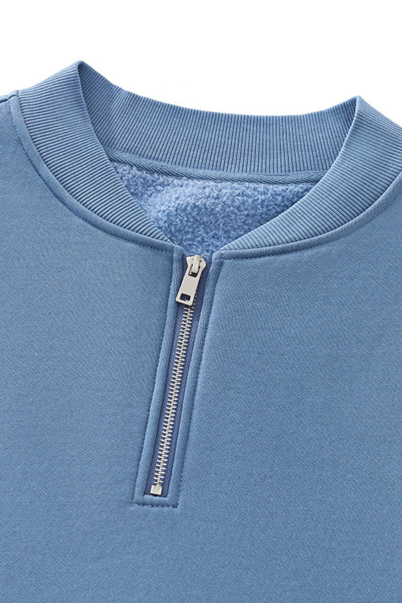 Men's Fall Vintage Washed Fleece Quarter Zip Sweatshirt