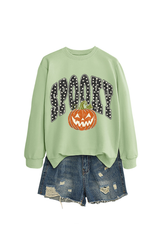 Women's Fall Pumpkin Polka Dot Halloween Multi‑Color Pullover