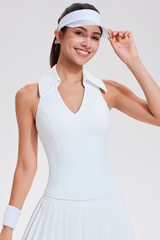 Women's Polo Collar V-Neck Racerback Padded Tennis Tank Top