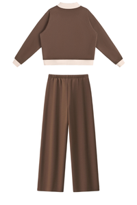 Women's Fall Fleece Mock Neck Sweatsh & Sweatpants Set