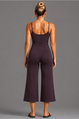 Women'sThin Strap Tank Top And Wide-Leg Capri Pants Sets