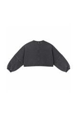 Womens Vintage Washed Cropped Crewneck Sweatshirt