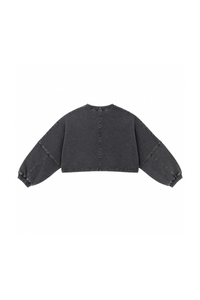 Womens Vintage Washed Cropped Crewneck Sweatshirt