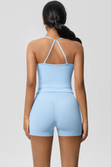 Women Workout Set: Quick Dry Sports Bra + High Waist Shorts
