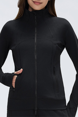 Women's Fall Stand Collar Two-way Zipper Sports Jacket