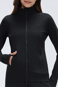 Women's Fall Stand Collar Two-way Zipper Sports Jacket