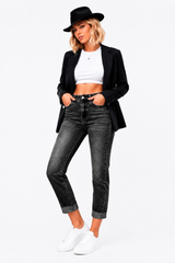 Women's High Waist Stretch slim Straight Leg Jeans