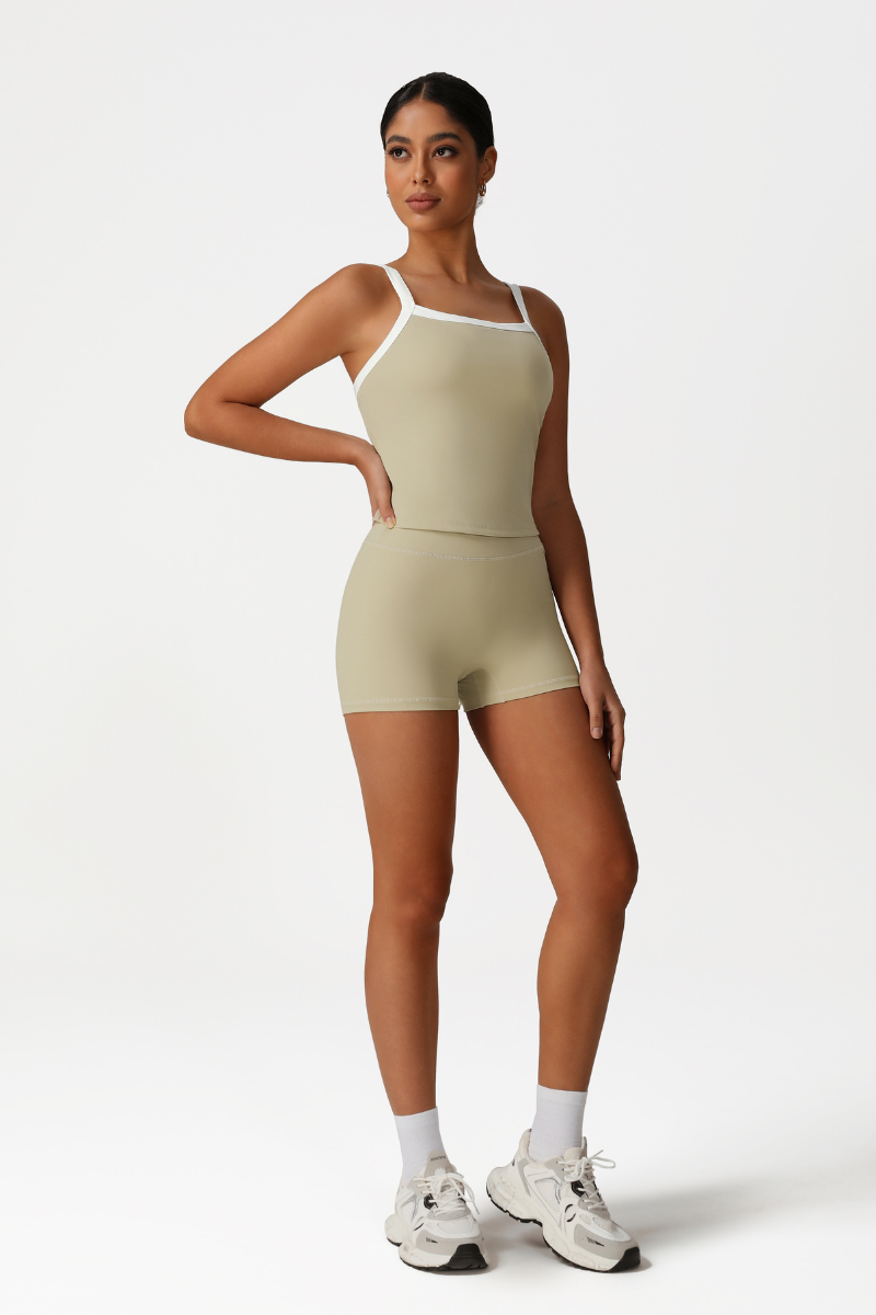 Women High-Waisted Butt-Lifting Yoga Set: Vest + Shorts