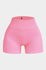Women's Seamless Ribbed High-Waisted Biker Yoga Shorts