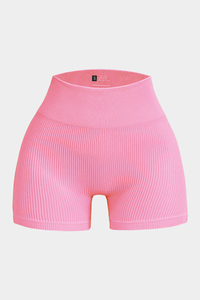 Women's Seamless Ribbed High-Waisted Biker Yoga Shorts