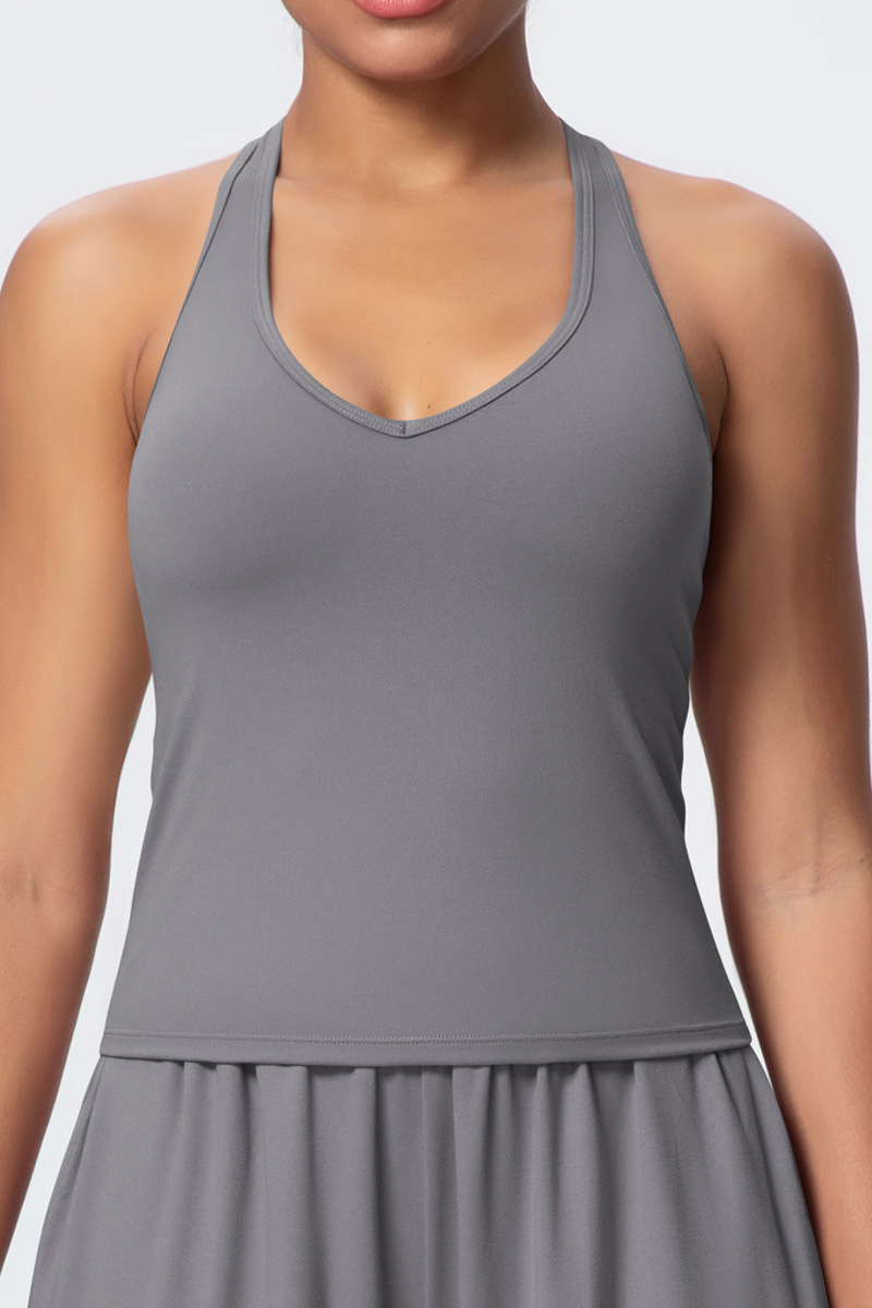 Women’s V-Neck Halter Open-Back Sports Tank