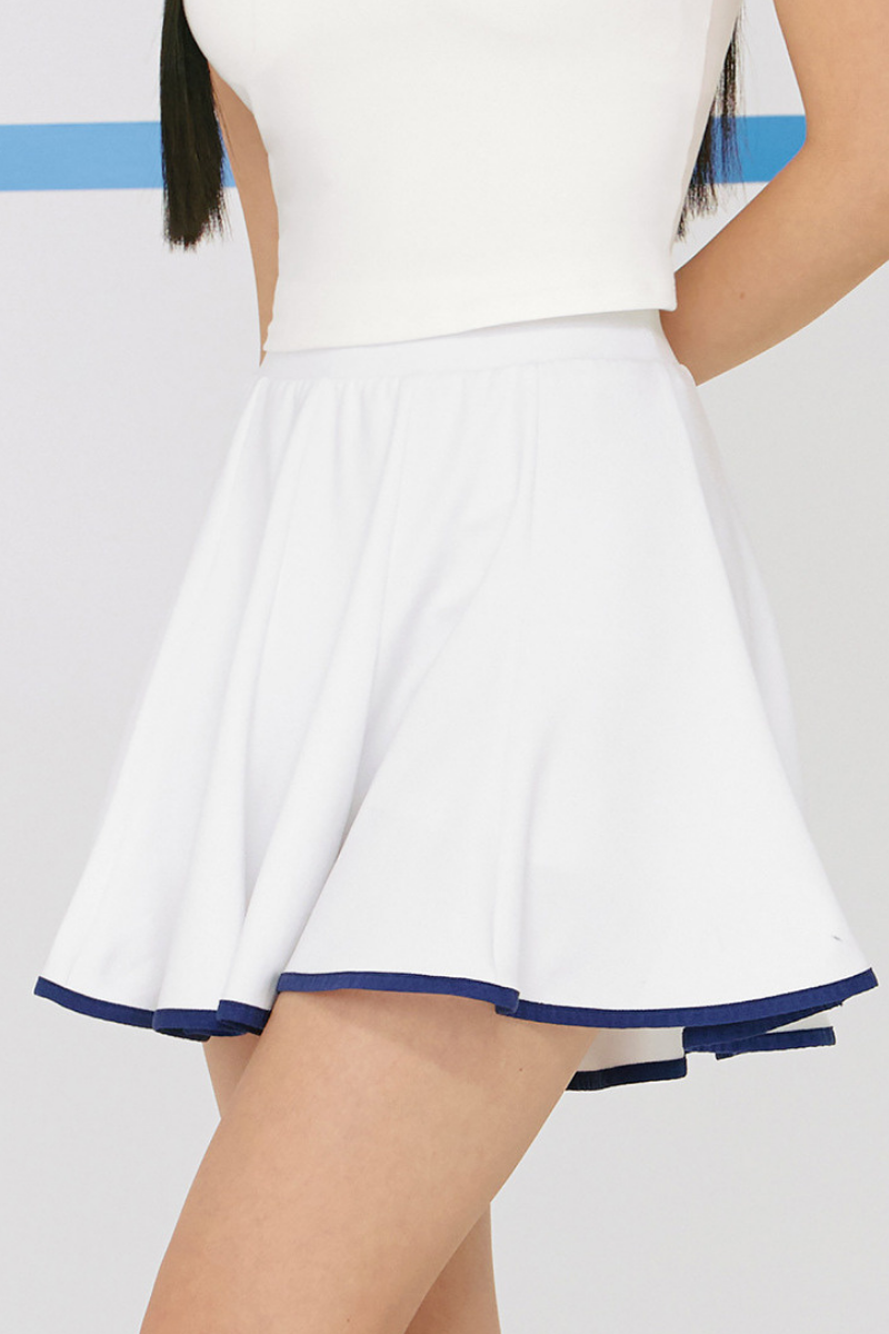 Women's Tennis Color Trim Pleated Athletic Mini Skirt